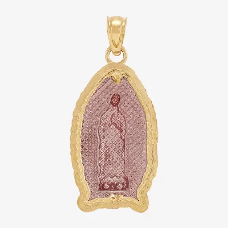 Virgin Mary Womens 10K Two Tone Gold Pendant