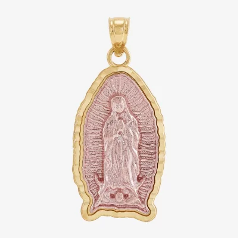 Virgin Mary Womens 10K Two Tone Gold Pendant