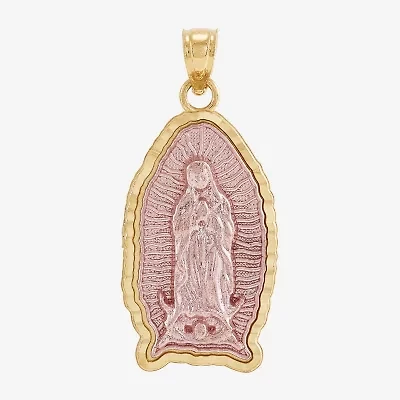 Virgin Mary Womens 10K Two Tone Gold Pendant