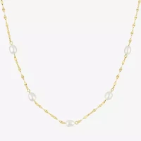 Yes, Please! Womens Pure Silver Over Brass 16 Inch Chain Necklace