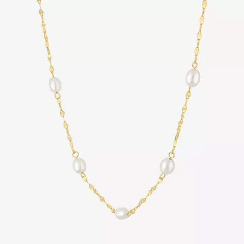 Yes, Please! Womens Pure Silver Over Brass 16 Inch Chain Necklace