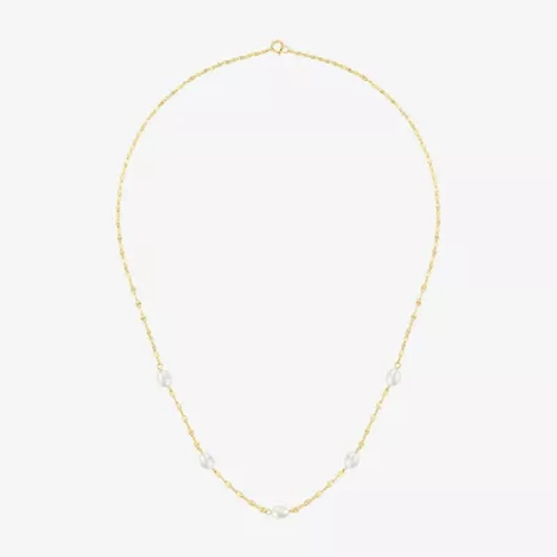 Yes, Please! Womens Pure Silver Over Brass 16 Inch Chain Necklace
