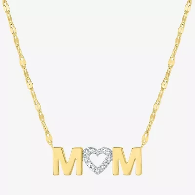 Yes, Please! (G-H /Si2-I1) Womens Diamond Accent Lab Grown White Diamond Pure Silver Over Brass 18 Inch Pendant Necklace