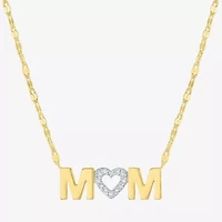 Yes, Please! (G-H /Si2-I1) Womens Diamond Accent Lab Grown White Diamond Pure Silver Over Brass 18 Inch Pendant Necklace