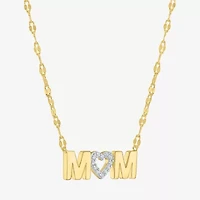 Yes, Please! (G-H /Si2-I1) Womens Diamond Accent Lab Grown White Diamond Pure Silver Over Brass 18 Inch Pendant Necklace