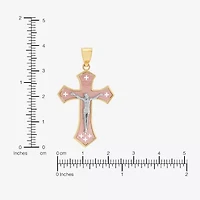 Crucifix Womens 10K Two Tone Gold Cross Pendant