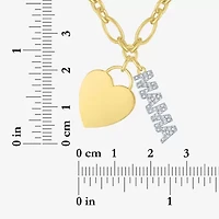 Diamond Addiction (G-H / Si2-I1) Womens 1/10 CT. T.W. Lab Grown White Diamond 14K Gold Over Silver Heart Inch Pendant Necklace