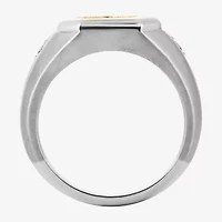 Harry Potter (F / Si2) Mens 1/10 CT. T.W. Lab Grown White Diamond 14K Gold Over Silver Signet Ring