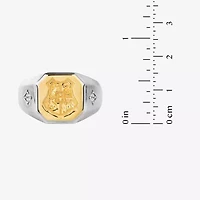 Harry Potter (F / Si2) Mens 1/10 CT. T.W. Lab Grown White Diamond 14K Gold Over Silver Signet Ring