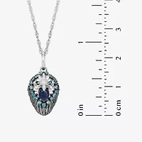 Harry Potter (F / Si2) Womens Genuine Blue Sodalite Sterling Silver 16 Inch Pendant Necklace