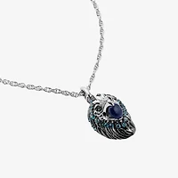 Harry Potter (F / Si2) Womens Genuine Blue Sodalite Sterling Silver 16 Inch Pendant Necklace