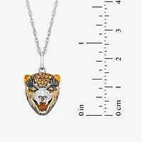 Harry Potter (F / Si2) Womens Diamond Accent Genuine Brown Tiger's Eye 14K Gold Over Silver 16 Inch Pendant Necklace