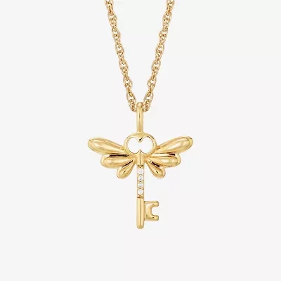 Harry Potter (F / Si2) Womens Diamond Accent Lab Grown White Diamond 14K Gold Over Silver 18 Inch Pendant Necklace