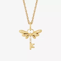 Harry Potter (F / Si2) Womens Diamond Accent Lab Grown White Diamond 14K Gold Over Silver 18 Inch Pendant Necklace