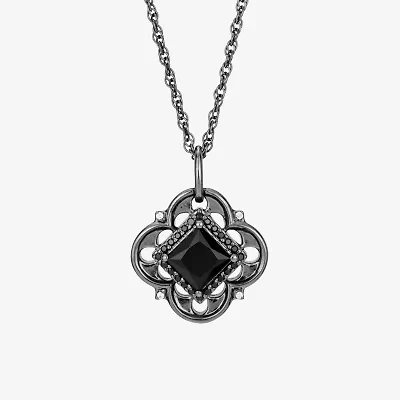 Harry Potter (F / Si2) Womens Lab Grown Diamond Accent Genuine Black Onyx Sterling Silver 18 Inch Pendant Necklace