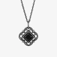 Harry Potter (F / Si2) Womens Lab Grown Diamond Accent Genuine Black Onyx Sterling Silver 18 Inch Pendant Necklace