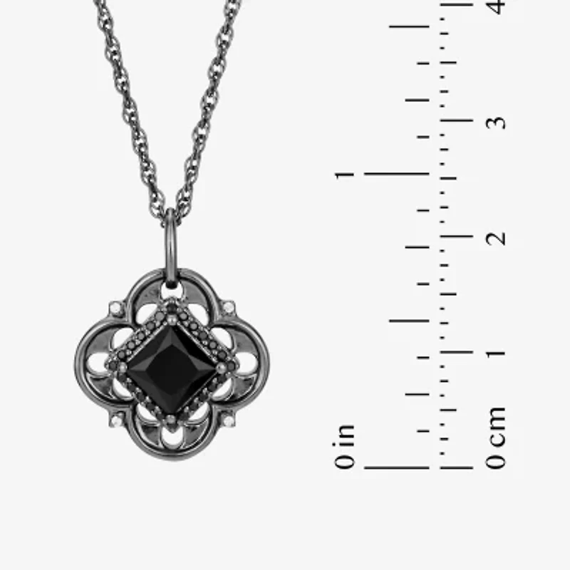 Harry Potter (F / Si2) Womens Lab Grown Diamond Accent Genuine Black Onyx Sterling Silver 18 Inch Pendant Necklace