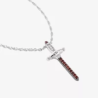 Harry Potter (F / Si2) Womens Lab Grown Diamond Accent Genuine Red Garnet Sterling Silver 18 Inch Pendant Necklace