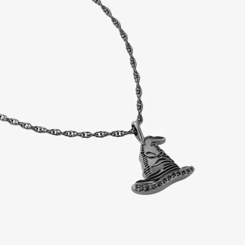 Harry Potter Womens Diamond Accent Lab Grown Black Diamond Sterling Silver 18 Inch Pendant Necklace