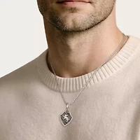 Harry Potter Mens Genuine Red Garnet Sterling Silver Pendant