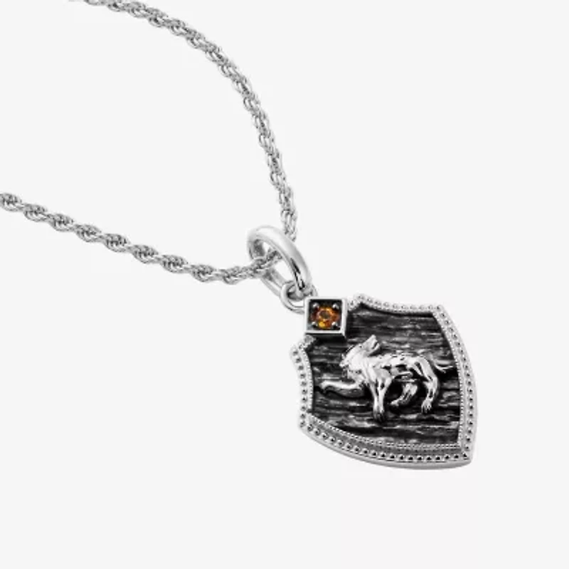 Harry Potter Mens Genuine Red Garnet Sterling Silver Pendant