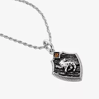 Harry Potter Mens Genuine Red Garnet Sterling Silver Pendant