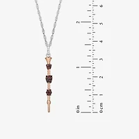 Harry Potter (F / Si2) Womens Lab Grown Diamond Accent Genuine Red Garnet 14K Gold Over Silver 18 Inch Pendant Necklace