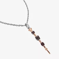 Harry Potter (F / Si2) Womens Lab Grown Diamond Accent Genuine Red Garnet 14K Gold Over Silver 18 Inch Pendant Necklace