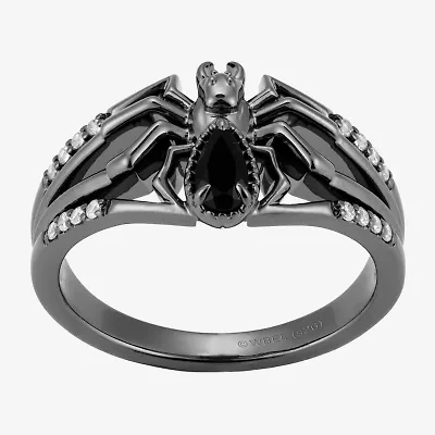 Harry Potter (F/Si2) Womens 1/10 CT. T.W. Lab Grown Diamond Genuine Black Onyx Sterling Silver Cocktail Ring