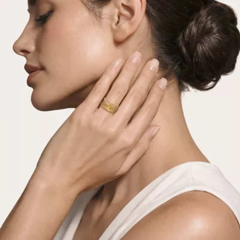 Harry Potter (F/Si2) Womens 1/6 CT. T.W. Lab Grown Diamond Genuine Citrine 14K Gold Over Silver Cocktail Ring