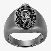 Harry Potter Mens Genuine Black Spinel Sterling Silver Fashion Ring