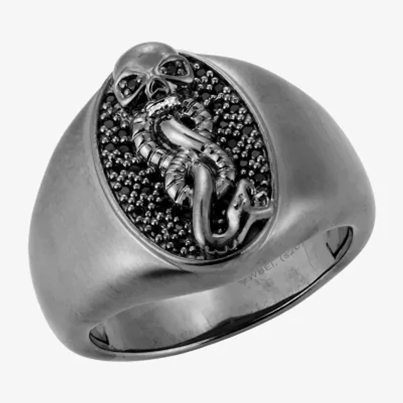 Harry Potter Mens Genuine Black Spinel Sterling Silver Fashion Ring