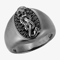 Harry Potter Mens Genuine Black Spinel Sterling Silver Fashion Ring