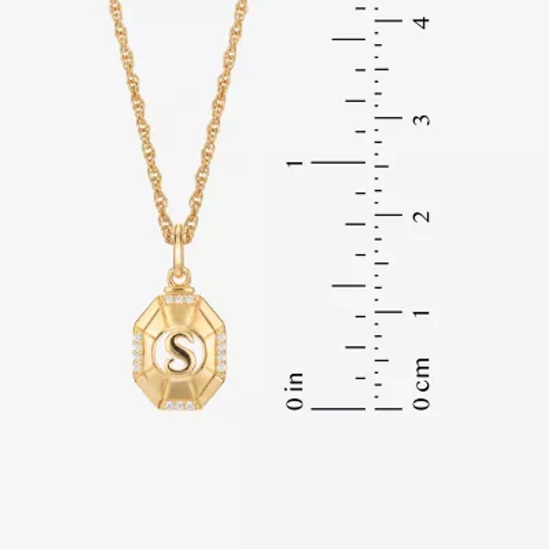 Harry Potter (F / Si2) Womens Lab Grown Diamond Accent Lab Grown White Diamond 14K Gold Over Silver 18 Inch Pendant Necklace