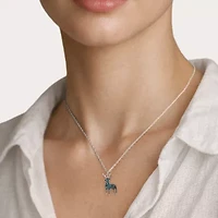 Harry Potter Womens Genuine Blue Topaz Sterling Silver 18 Inch Pendant Necklace