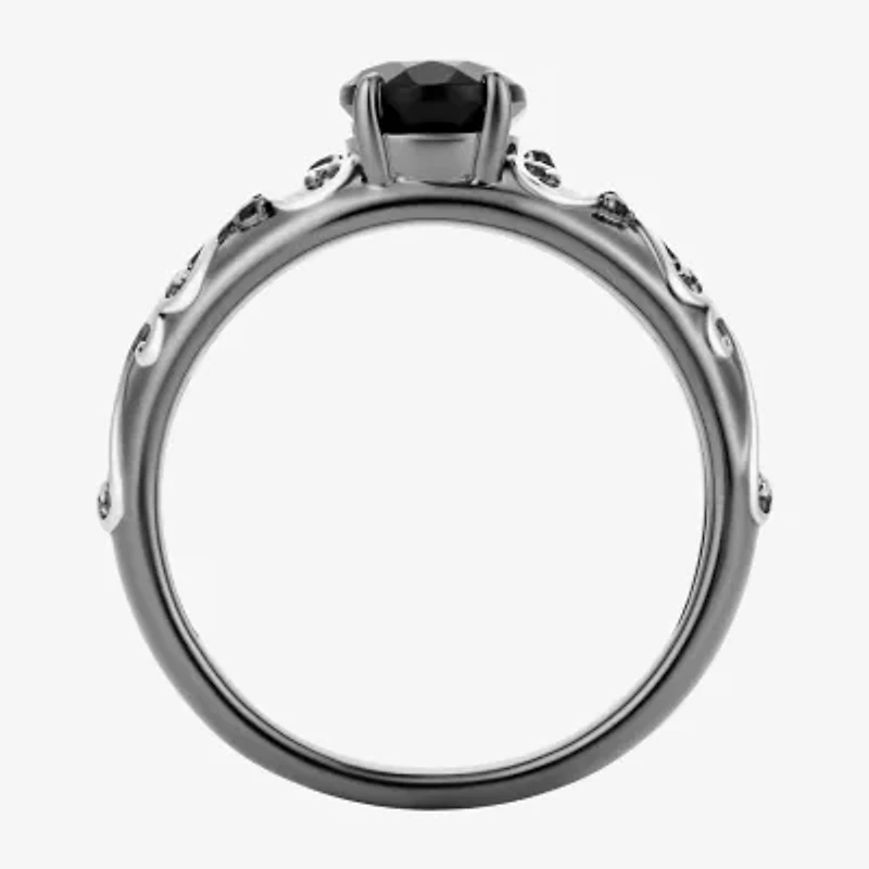 Harry Potter Womens Genuine Black Onyx Spinel Sterling Silver Cocktail Ring