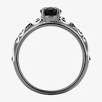 Harry Potter Womens Genuine Black Onyx Spinel Sterling Silver Cocktail Ring