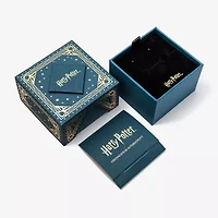 Harry Potter (F/Si2) Womens 1/10 CT. T.W. Lab Grown Diamond Genuine Black Spinel 14K Gold Over Silver Cocktail Ring