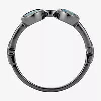 Harry Potter Womens Lab Created Multi Color Opal Sterling Silver Round Cocktail Ring