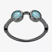 Harry Potter Womens Lab Created Multi Color Opal Sterling Silver Round Cocktail Ring