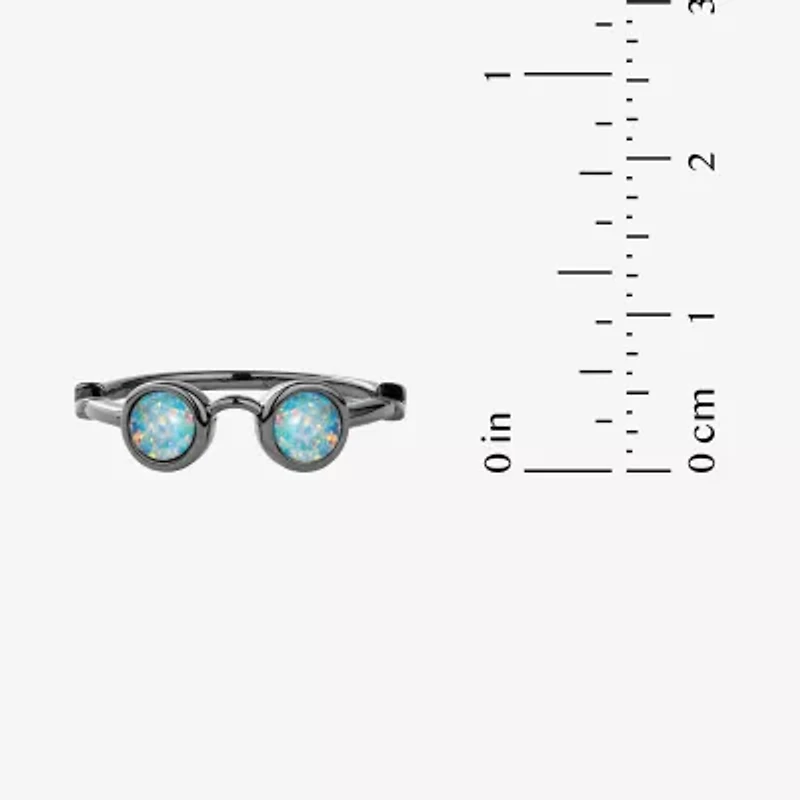 Harry Potter Womens Lab Created Multi Color Opal Sterling Silver Round Cocktail Ring