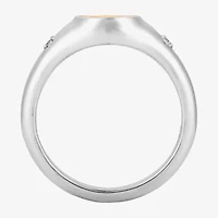 Harry Potter (F/Si2) Womens Diamond Accent Lab Grown White 14K Gold Over Silver Signet Ring