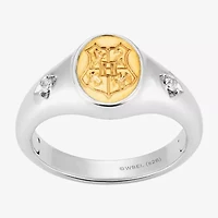 Harry Potter (F/Si2) Womens Diamond Accent Lab Grown White 14K Gold Over Silver Signet Ring