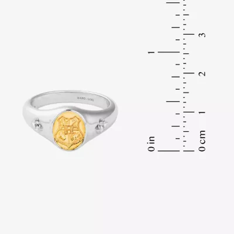 Harry Potter (F/Si2) Womens Diamond Accent Lab Grown White 14K Gold Over Silver Signet Ring