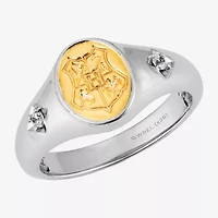 Harry Potter (F/Si2) Womens Diamond Accent Lab Grown White 14K Gold Over Silver Signet Ring