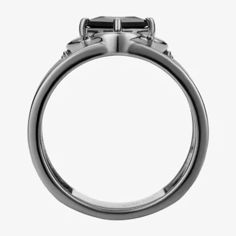 Harry Potter Womens Genuine Black Onyx Spinel Sterling Silver Cocktail Ring