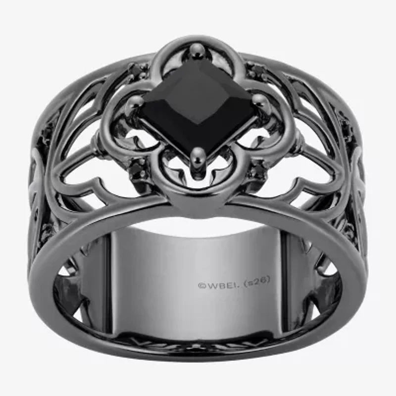 Harry Potter Womens Genuine Black Onyx Spinel Sterling Silver Cocktail Ring