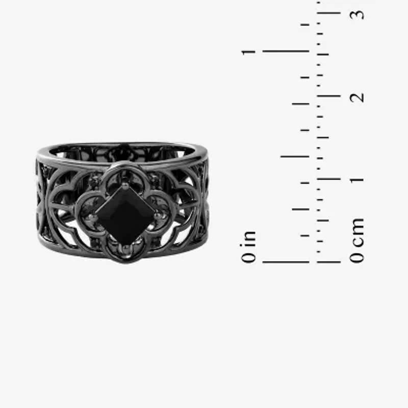 Harry Potter Womens Genuine Black Onyx Spinel Sterling Silver Cocktail Ring