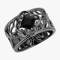 Harry Potter Womens Genuine Black Onyx Spinel Sterling Silver Cocktail Ring