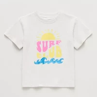 Okie Dokie Toddler & Little Girls Crew Neck Short Sleeve Relaxed Fit Graphic T-Shirt